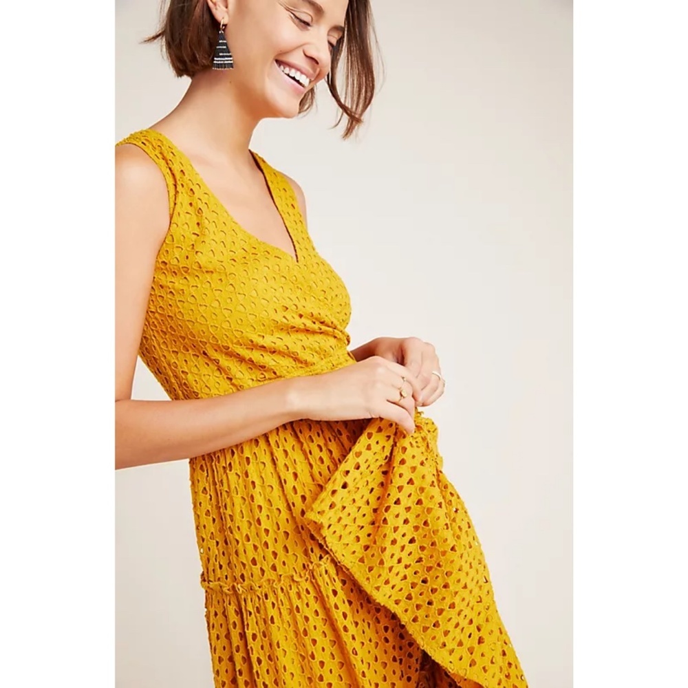 Anthropologie Nuri Eyelet Wrap Dress - Picture 3 of 11